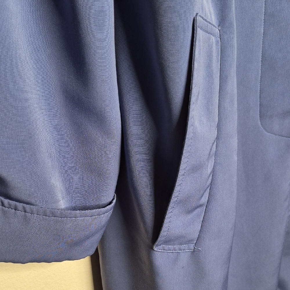 Dusty Blue Lightweight Trench Coat - Picture 5 of 14